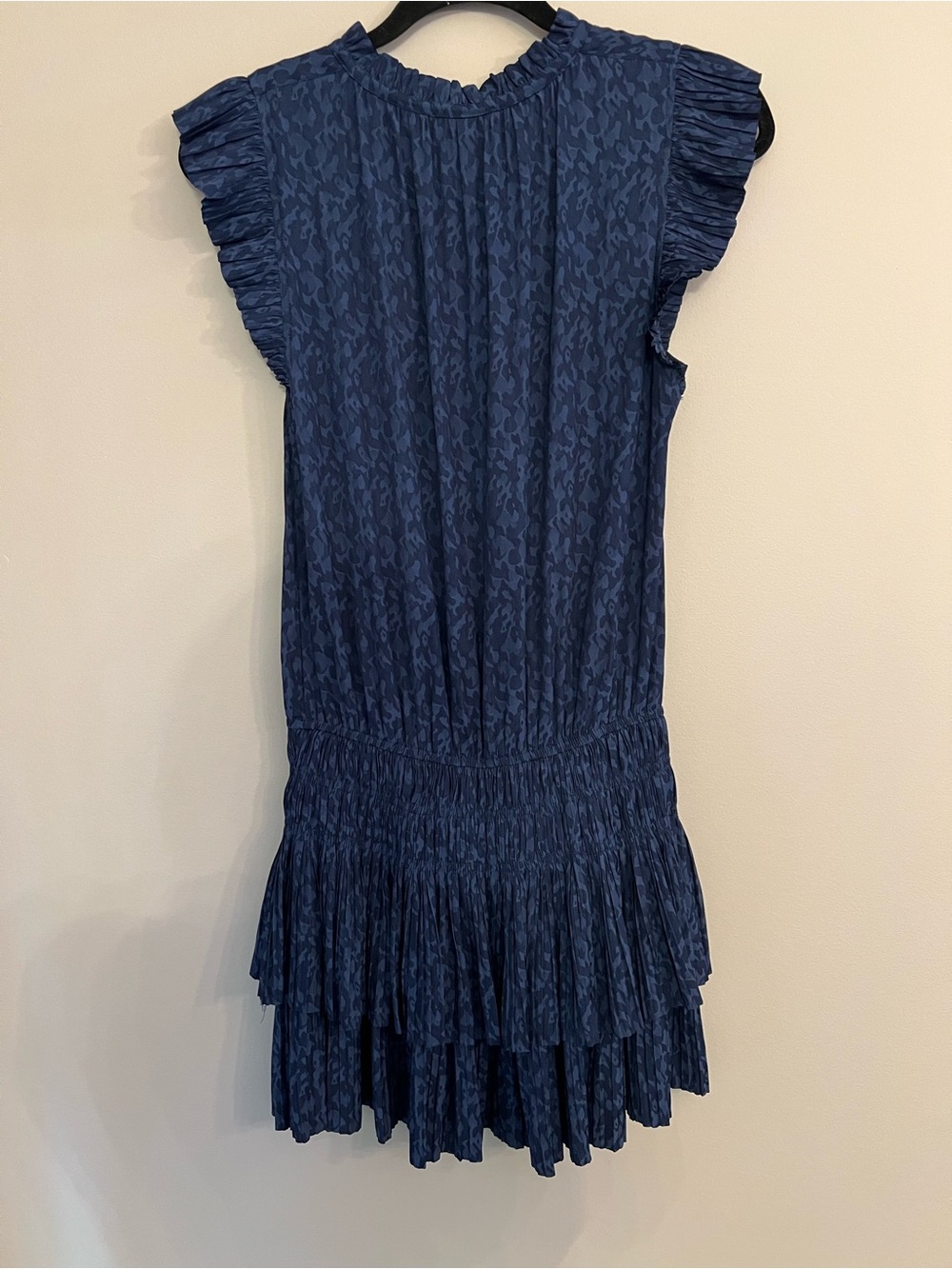 Current Air Navy Textured Ruffle Tiered Mini Dress - Picture 2 of 5